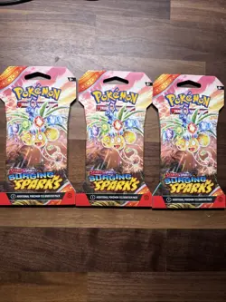 3x Pokemon Scarlet & Violet Surging Sparks Sealed Blister Booster Pack Free Ship - Image 1