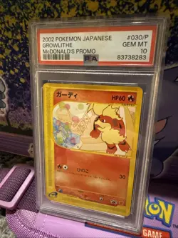 2002 POKEMON JPN MCDONALD'S PROMO #030/P GROWLITHE PSA 10 - Image 1
