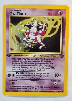 Mr. Mime 1st Edition Pokemon Jungle Holo 6/64 - Image 1