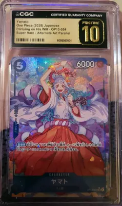 Yamato CGC 10 PRESTINE One Piece 2025 Alt Art Par Carrying On His Will SR - Image 1