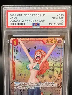 2024 One Piece TCG Jpn OP01-016 Manga Rare Alternate Art Nami PSA 10/10 Gem Mint - Image 5