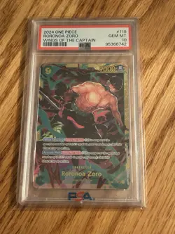 One Piece Roronoa Zoro Wings of the Captain SEC Alt Art OP06-118 PSA 10 English - Image 1