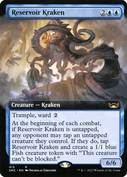 1x Reservoir Kraken - Foil Extended Art NM Eng MTG - Streets of New Capenna - Image 1