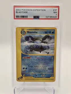 2002 POKEMON EXPEDITION #37 BLASTOISE PSA 7 - Image 1