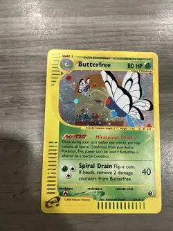 Pokemon TCG Butterfree Holo Rare Card 5/165 Expedition Base Set E Reader 2002 - Image 2