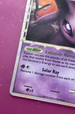 2010 POKEMON HG&SS UNDAUNTED ESPEON PRIME 81/90 ULTRA RARE HOLO FOIL - Image 4