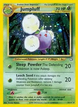 Pokemon Neo Genesis - Jumpluff Holofoil Card 7/111 UNLIMITED EDITION NOT FIRST - Image 1