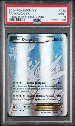 2014 POKEMON XY PHANTOM FORCES PORTUGUESE #122 FULL ART/DIALGA EX PSA 9 - Image 1