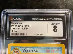 Pokemon Vaporeon Holo 1999 Jungle 12/64 Card CGC 8 NM/MINT # 12/64 - Image 4