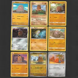Diglett Pokemon Card Collection Set of 9 English Cards Cute Vintage Reverse Holo - Image 1