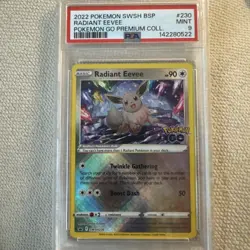 2022 Pokemon Go Radiant Eevee SWSH230 Premium Collection Promo Black Star PSA 9 - Image 1