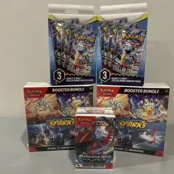 Pokemon Lot 2 Surging Sparks Booster Bundle 2 Stellar Crown 1 Paradox Rift Box - Image 1