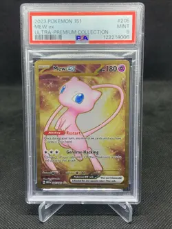 2023 POKEMON SV 151 MEW EN #205/165 MEW EX ULTRA PREMIUM COLLECTION METAL PSA 9 - Image 1