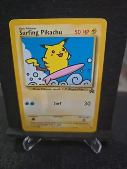 Pokemon Surfing Pikachu #28 Black Star Promo Vintage MP+ WOTC Ct5 - Image 1
