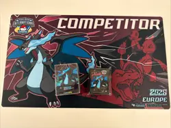 Pokemon EUIC 2026 Mega Charizard X Playmat + Deck Box + Sleeves Competitor - Image 1