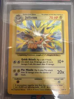 117916204 Jolteon 1999 Pokemon Jungle No Symbol ERROR Holo #4/64 PSA 8 - Image 3