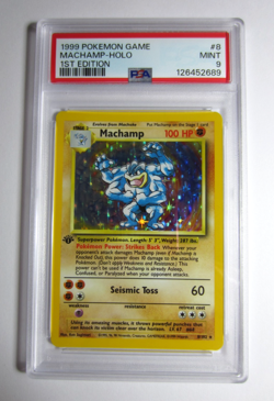Pokemon 1999 1st edition Base Set Machamp Holo 8/102 **PSA 9** MINT #D - Image 1