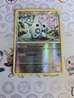 Aron 56/102 HGSS Triumphant Reverse Holo Common Pokemon Card TCG - Image 1