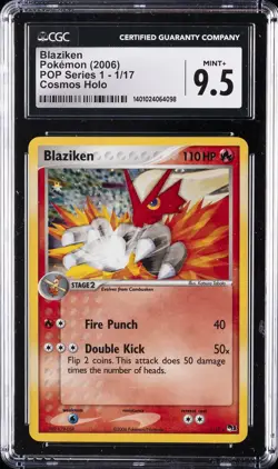 2006 POKEMON POP SER 1 COSMOS HOLO #1/17 BLAZIKEN CGC 9.5 - Image 1