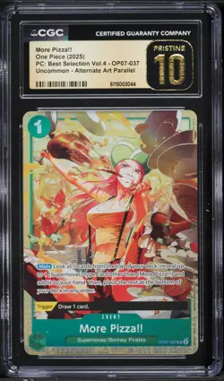 2025 One Piece Premium Best Selection Vol 4 More Pizza #OP07-037 CGC 10 PRISTINE - Image 1