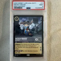 2023 Disney Lorcana TCG Mickey Mouse #11 Gen Con 2023 PSA 9 - Image 1