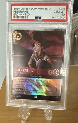 PETER PAN - PIRATE'S BANE 2024 Disney Lorcana EN 3-Enchanted #215/204 PSA 10 - Image 2