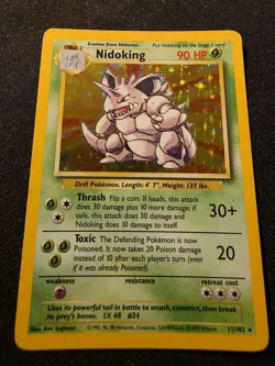 Pokemon Nidoking Holo Rare TCG Card 11/102 Base Set - Image 1