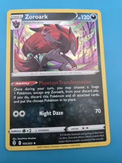 Pokemon ZOROARK 103/203 Holo Rare Card TCG Evolving Skies MM - Image 1