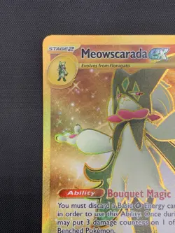 Pokemon TCG Card Meowscarada ex 271/193 Paldea Evolved Gold Hyper Rare - LP - Image 2