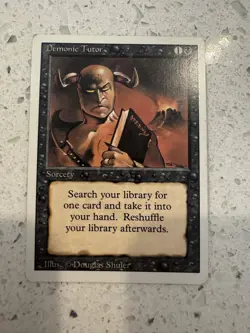 MTG Demonic Tutor Revised (Magic the Gathering, Ungraded Excellent) - Image 1