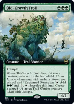 1 x Old-Growth Troll - Foil - Extended Art - Kaldheim - NM-Mint - MTG - Image 1