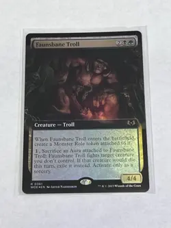 Faunsbane Troll Extended Art Wilds of Eldraine #361 Foil MTG - Image 1