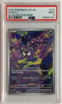 2024 Pokemon Temporal Forces Gastly Full Art #177/162 PSA 9 - Image 1