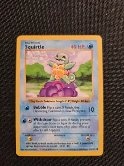 Pokemon Vintage Shadowless Squirtle 063/102 Base Set - Image 1