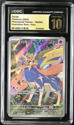 Pokemon Zacian 100/094 IR Illustration Rare Phantasmal Flames CGC 10 PRISTINE - Image 1
