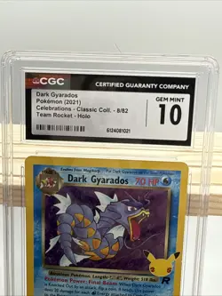 CGC 10 Dark Gyarados Holo 8/82 Celebrations Classic Collection Pokemon TCG - Image 2