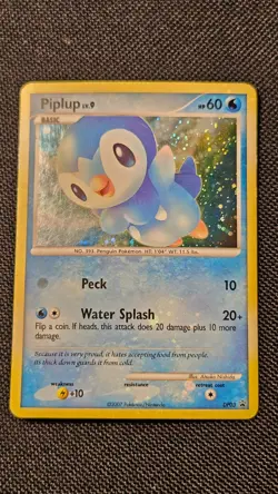 2007 Pokemon Diamond & Pearl Black Star Promo Dp03 Piplup-holo - LP - Image 2
