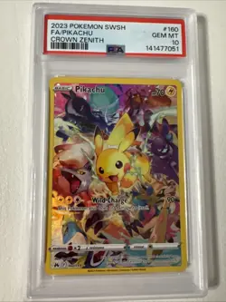 2023 Pokemon Pikachu Crown Zenith 160/159 Secret Rare PSA - Image 1