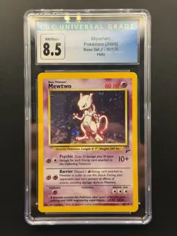 Mewtwo 010/130 Base Set 2 Holo Rare Pokemon TCG - CGC 8.5 NM-Mint+ - Image 1