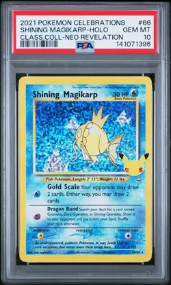 2021 POKEMON CELEBRATIONS CLASSIC COLL #66 SHINING MAGIKARP-HOLO PSA 10 - Image 1