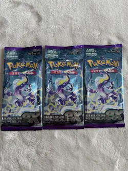Pokemon Violet EX Korean Booster Packs Miraidon 3 Pack Lot - Image 1