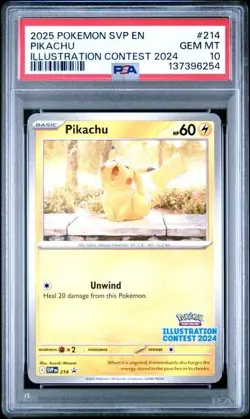 Pikachu #214 - Pokemon 2024 Illustration Contest Promo - PSA 10 - Image 1