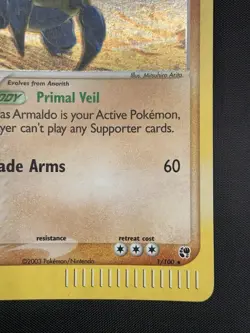 2003 Pokemon Ex Sandstorm Armaldo 1/100 Holo Rare MP - Image 5