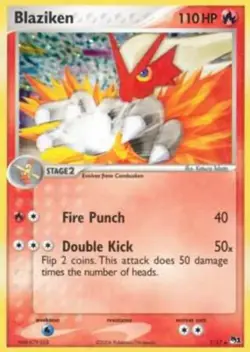 Damaged Blaziken - 1/17 - Rare - Cosmos Holo Pokemon POP Series 1 - Image 1