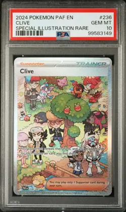Clive 236/091 Special Illustration Rare Paf En-paldean Fates Pokemon PSA 10 - Image 1