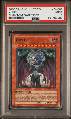 2008 YU-GI-OH! PTDN-PHANTOM DARKNESS 1ST EDITION #EN006 YUBEL PSA 9 - Image 1