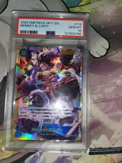 2025 ONE PIECE OP11-A FIST OF DIVINE SPEED #118 MONKEY D. LUFFY PSA 10 - Image 1