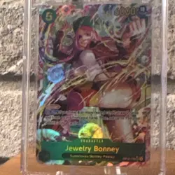 One Piece CCG Jewelry Bonney Secret Rare Alt Art Holo CGC 8.5 OP12-118 - Image 4
