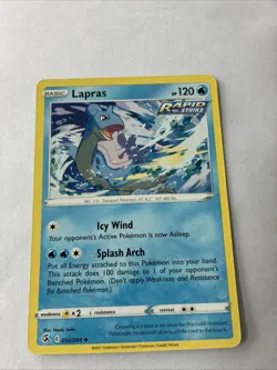 Pokemon Lapras Card No.131 HP 120 English Rapid Strike O54/264 New Never Played - Image 1