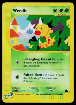 Pokemon Card - Weedle Skyridge 115/144 Common Reverse Holo - Image 1